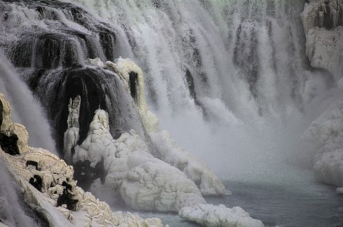 waterfall ice water