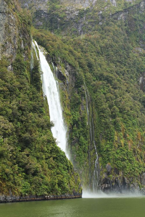 waterfall green fjord