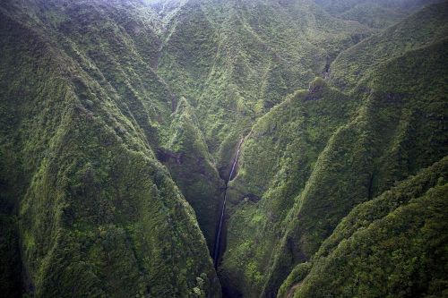 waterfall mountains landscape