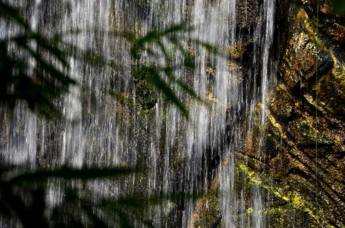 waterfall mountains nature