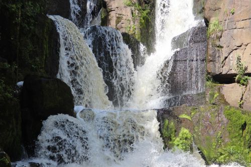 waterfall mountains nature