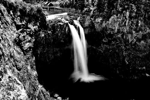 waterfall black and white scenic
