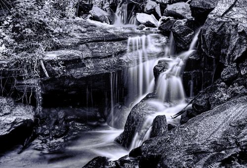 waterfall georgia black and white