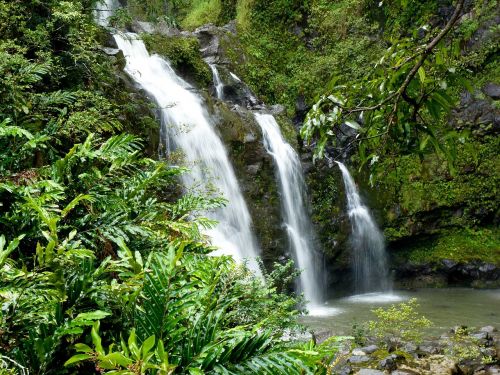 waterfall hawaii tropical