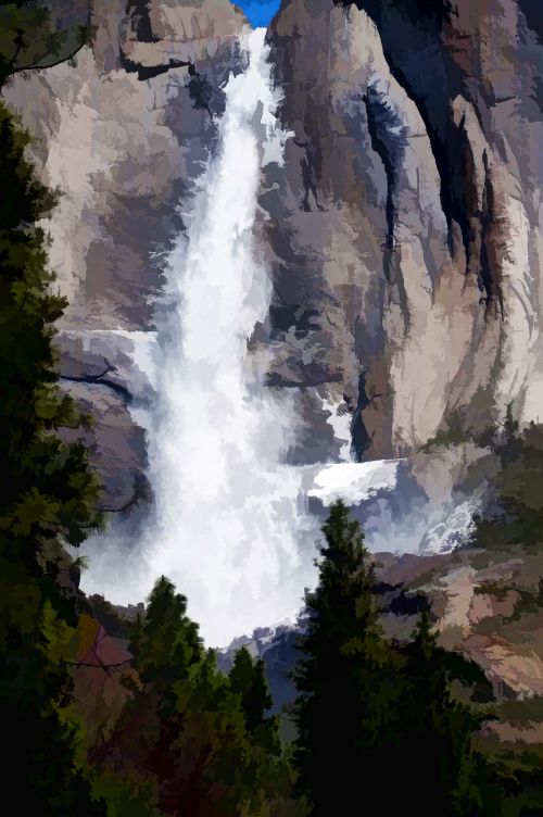 Waterfall Painted