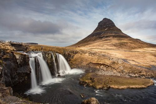 waterfalls mountain nature