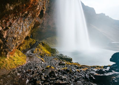waterfalls rocks nature