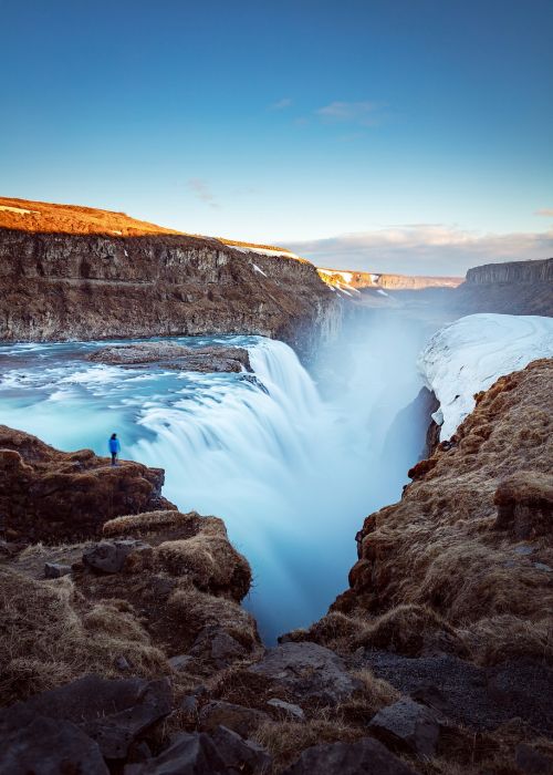 waterfalls mountain nature