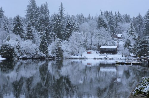 waterfront  winter  snow