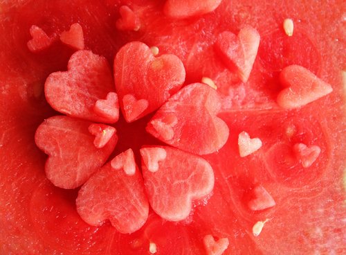 watermelon  juicy  heart