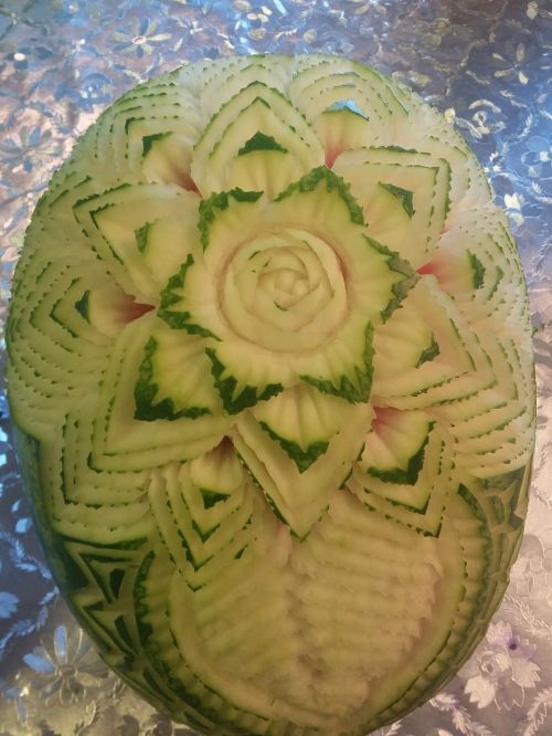 watermelon carving fruit carving wedding decoration