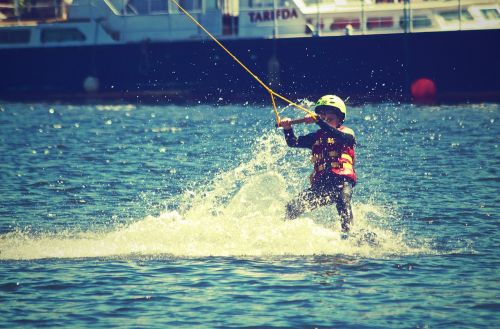 waterski child water