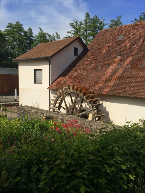 waterwheel garden mill