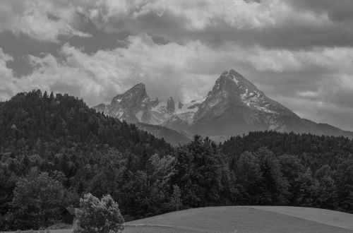 watzmann berchtesgadener land black white