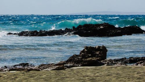 wave smashing rocky coast