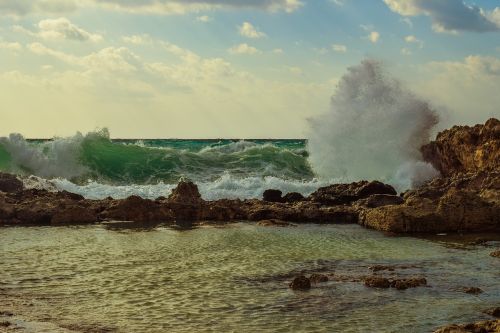 wave crashing coast