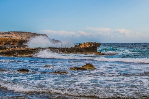 wave smashing coast