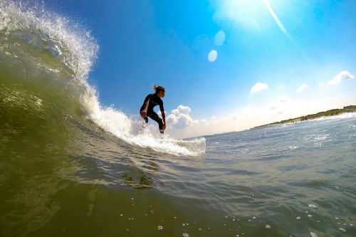 wave surfing beach