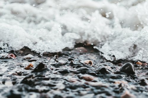 wave  foam  close up