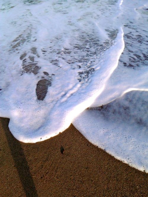 waves sand beach