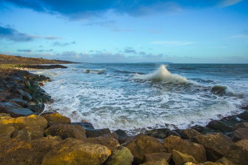 waves bay ocean