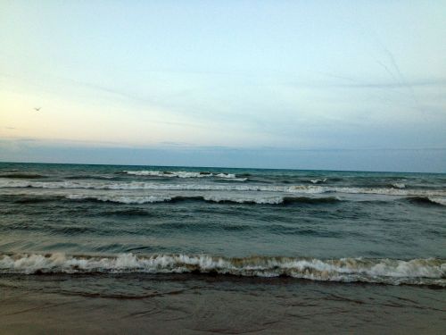 waves lake michigan landscape