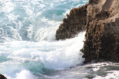 waves sea rocks