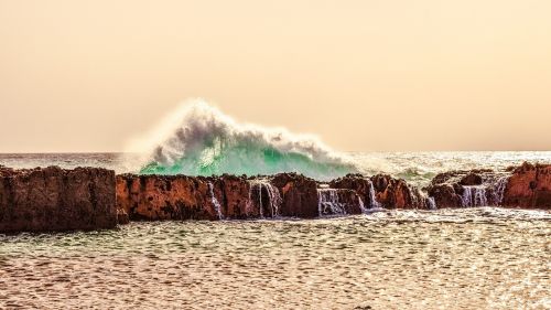 waves rocky coast erosion