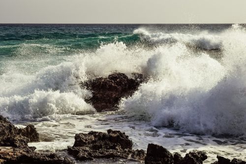 waves rocky coast erosion