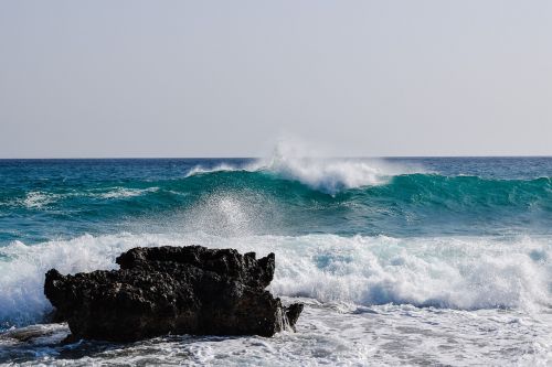 waves rocky coast sea