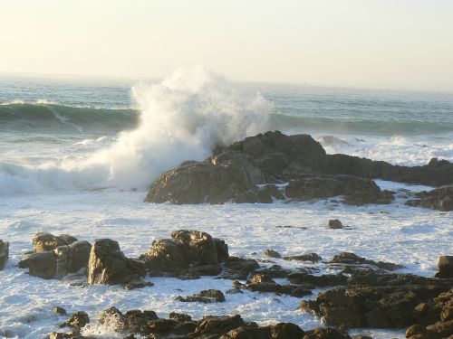 waves rocks sea