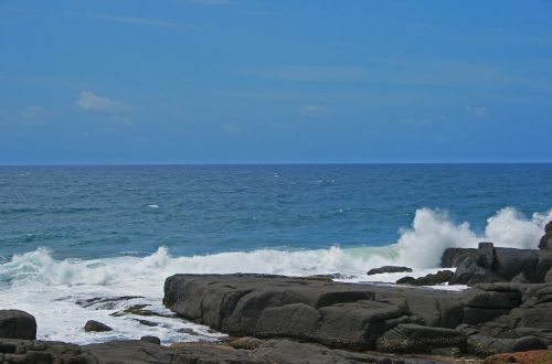 Waves Crashing Against Rocks