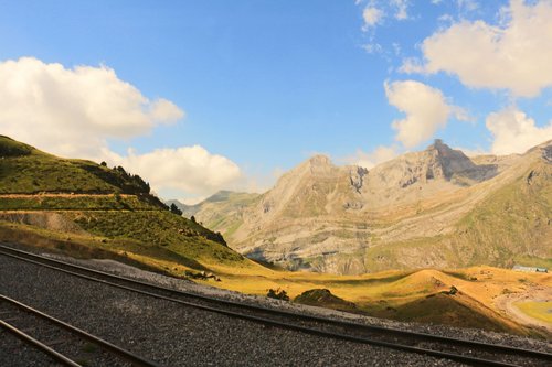 way of train  mountain  landscape