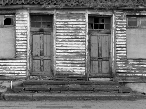 doors weathered house entrance