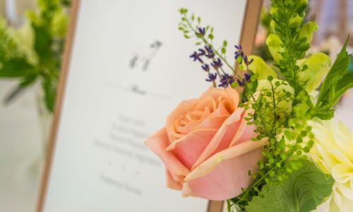 wedding menu flower