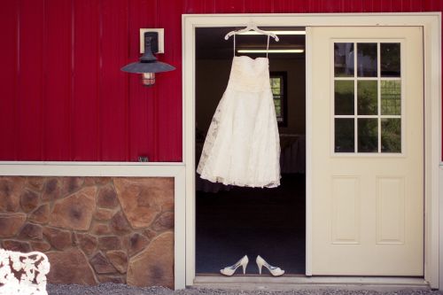 wedding wedding dress hanging