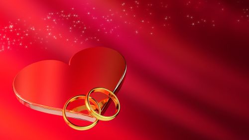 wedding rings heart