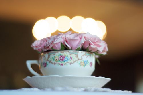 wedding tea cup flower