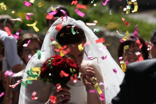 wedding bride floral arrangement