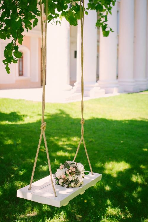 wedding bouquet on the swing bridal bouquet floristry