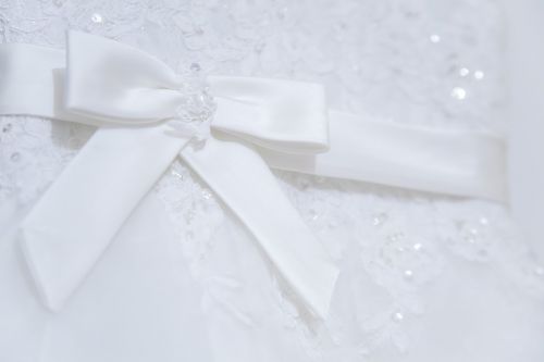 wedding dress ribbon satin