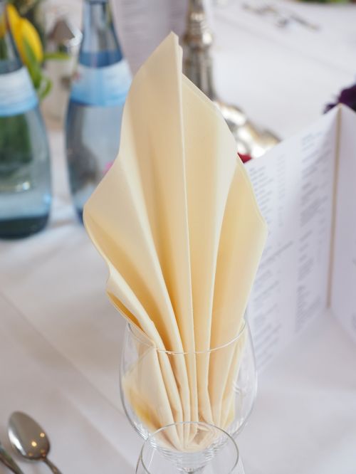 wedding table napkins folded