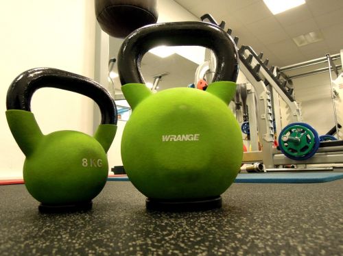 weights kettlebell in the gym