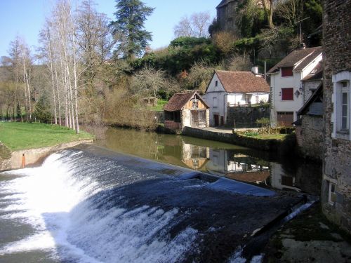 weir river waterfall