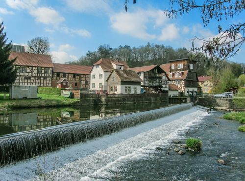 weir water thuringia germany