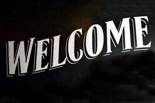 welcome sign signage background