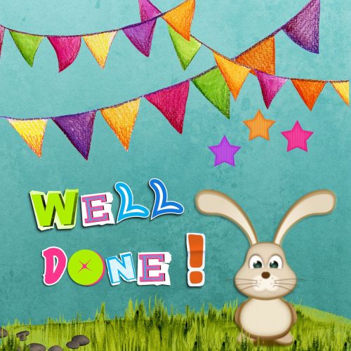 well done achievement bunny