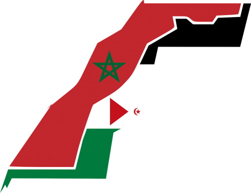 western sahara flag map
