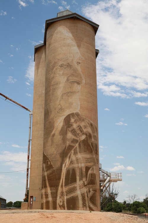 wheat silo  art  country victoria