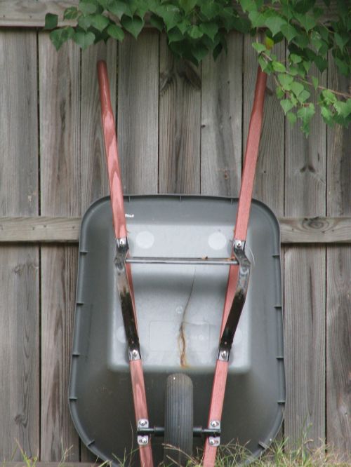 wheelbarrow fence wooden